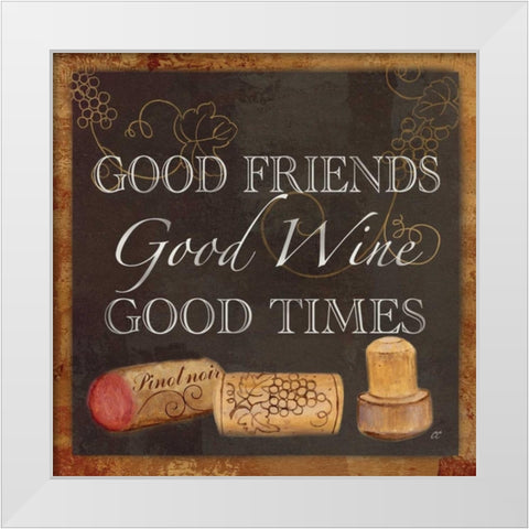 Wine Cork Sentiment III White Modern Wood Framed Art Print by Coulter, Cynthia