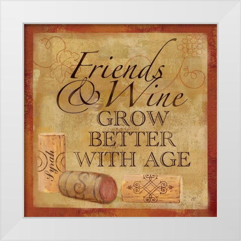 Wine Cork Sentiment IV White Modern Wood Framed Art Print by Coulter, Cynthia