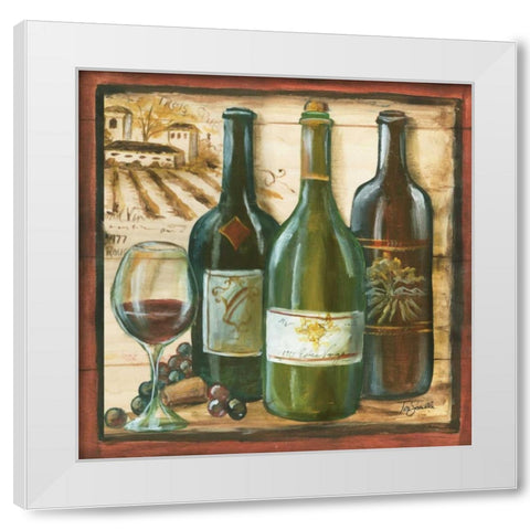 Wooden Wine Square II White Modern Wood Framed Art Print by Tre Sorelle Studios