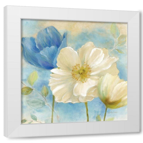 Watercolor Poppies II White Modern Wood Framed Art Print by Coulter, Cynthia