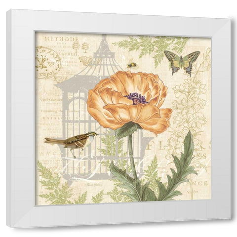 Floral Nature Trail I White Modern Wood Framed Art Print by Gladding, Pamela