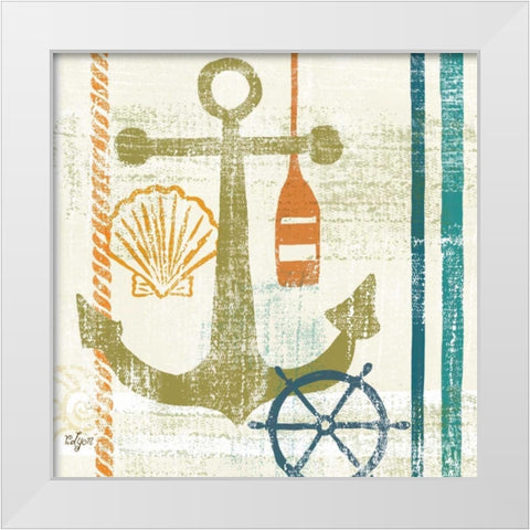 Nautical Brights I White Modern Wood Framed Art Print by Lyon, Rebecca