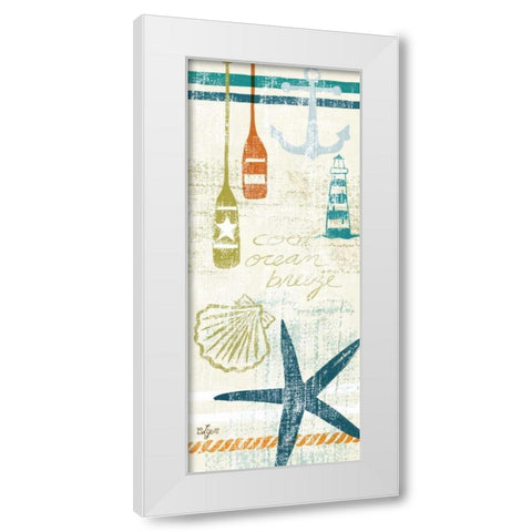 Nautical Brights Panels I White Modern Wood Framed Art Print by Lyon, Rebecca