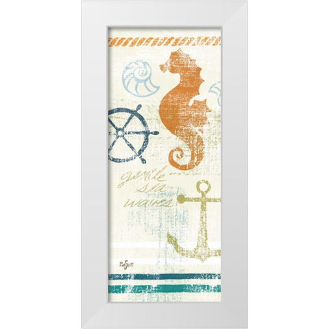 Nautical Brights Panels II White Modern Wood Framed Art Print by Lyon, Rebecca