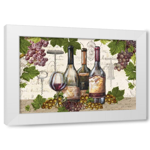 Botanical Wine Landscape White Modern Wood Framed Art Print by Tre Sorelle Studios