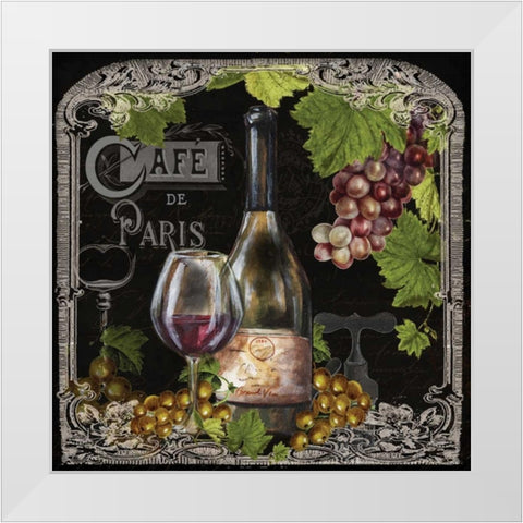 Cafe de Vins Wine II White Modern Wood Framed Art Print by Tre Sorelle Studios