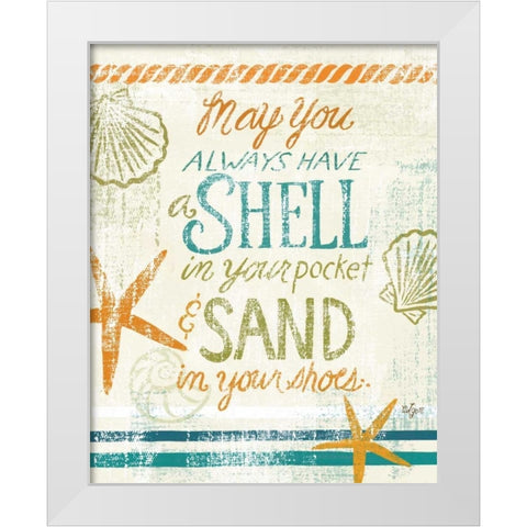 Coastal Sentiment I White Modern Wood Framed Art Print by Lyon, Rebecca