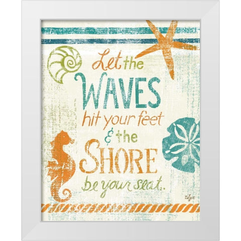 Coastal Sentiment II White Modern Wood Framed Art Print by Lyon, Rebecca