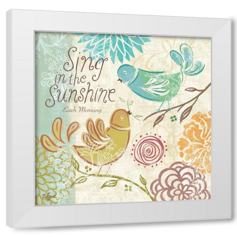 Bird Chirp I White Modern Wood Framed Art Print by Lyon, Rebecca