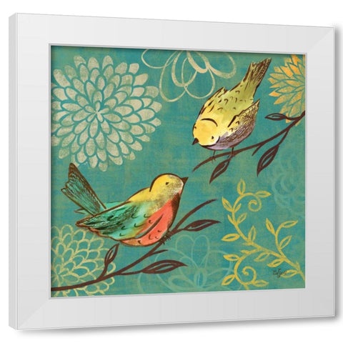 Elegant Chickadee I White Modern Wood Framed Art Print by Lyon, Rebecca