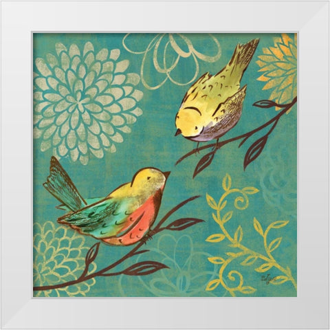 Elegant Chickadee I White Modern Wood Framed Art Print by Lyon, Rebecca