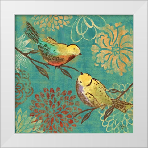 Elegant Chickadee II White Modern Wood Framed Art Print by Lyon, Rebecca