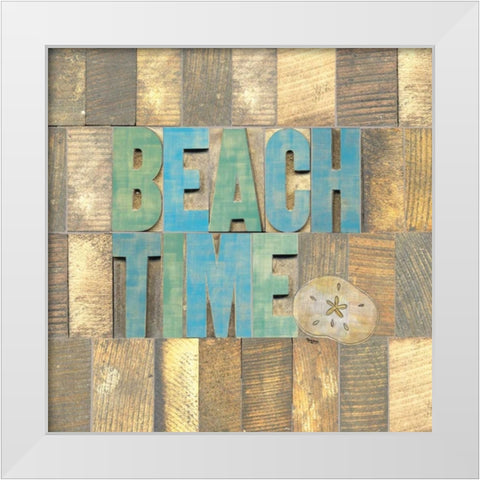 Beach Time II White Modern Wood Framed Art Print by Reed, Tara