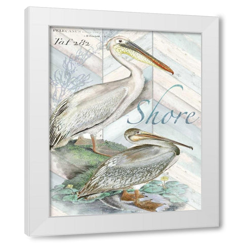 Shore Birds I White Modern Wood Framed Art Print by Tre Sorelle Studios