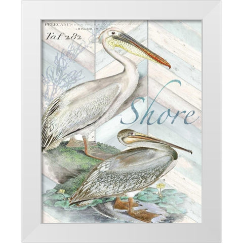 Shore Birds I White Modern Wood Framed Art Print by Tre Sorelle Studios