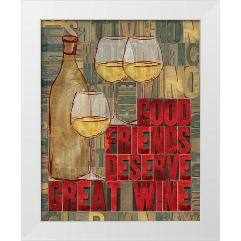 Printers Block Wine and Friends I White Modern Wood Framed Art Print by Reed, Tara