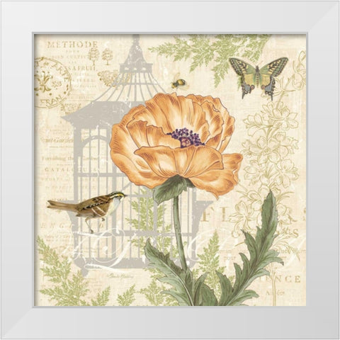 Floral Nature Trail I White Modern Wood Framed Art Print by Gladding, Pamela