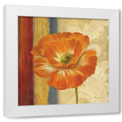 Poppy Tapestry Stripes I White Modern Wood Framed Art Print by Gladding, Pamela