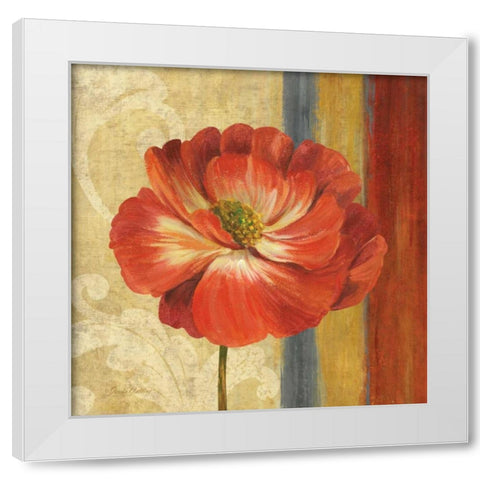 Poppy Tapestry Stripes II White Modern Wood Framed Art Print by Gladding, Pamela