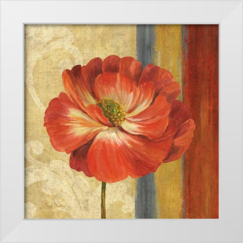 Poppy Tapestry Stripes II White Modern Wood Framed Art Print by Gladding, Pamela