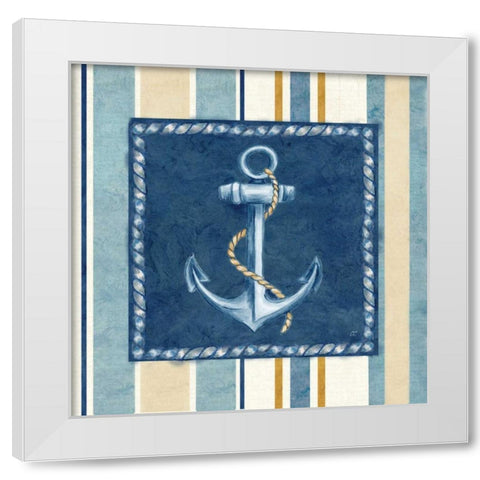 Nautical Stripe III White Modern Wood Framed Art Print by Coulter, Cynthia