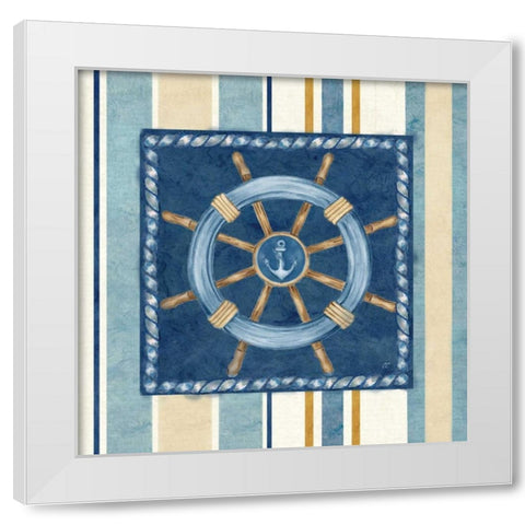Nautical Stripe IV White Modern Wood Framed Art Print by Coulter, Cynthia