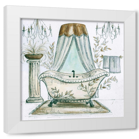 French Bath Sketch I - tub White Modern Wood Framed Art Print by Tre Sorelle Studios