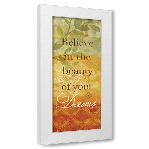 Sentiment Spice Panel I - dreams White Modern Wood Framed Art Print by Coulter, Cynthia