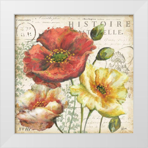 Spice Poppies Histoire Naturelle I White Modern Wood Framed Art Print by Tre Sorelle Studios