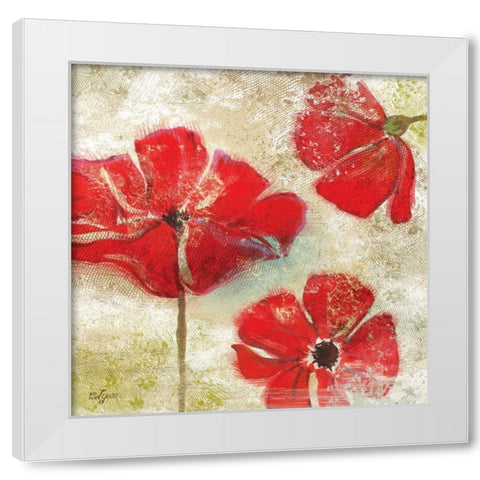 Poppy Passion I White Modern Wood Framed Art Print by Lyon, Rebecca