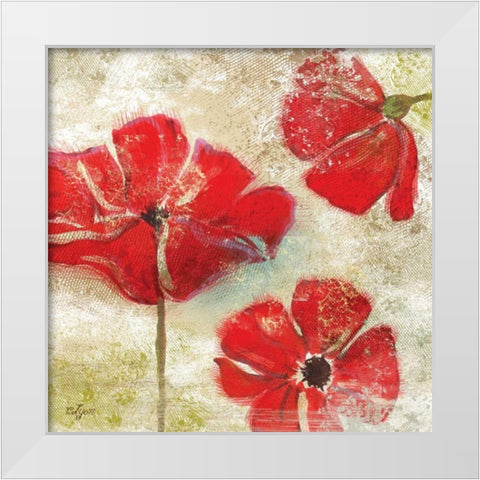 Poppy Passion I White Modern Wood Framed Art Print by Lyon, Rebecca