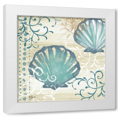 Tranquil Shell I White Modern Wood Framed Art Print by Lyon, Rebecca