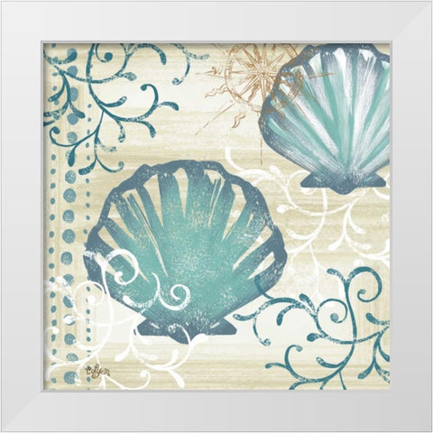 Tranquil Shell I White Modern Wood Framed Art Print by Lyon, Rebecca