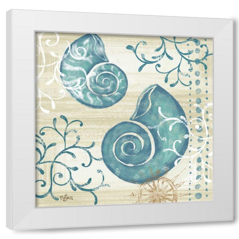 Tranquil Shell II White Modern Wood Framed Art Print by Lyon, Rebecca