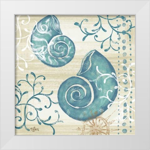 Tranquil Shell II White Modern Wood Framed Art Print by Lyon, Rebecca