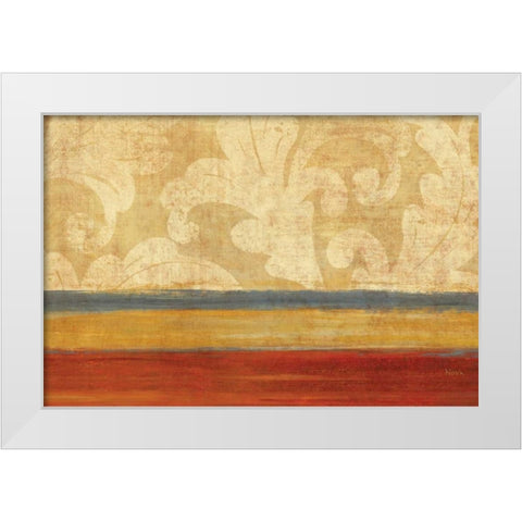 Tapestry Stripe Landscape White Modern Wood Framed Art Print by Studio Nova