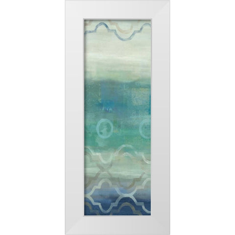 Abstract Waves Blue-Gray Panel I White Modern Wood Framed Art Print by Coulter, Cynthia