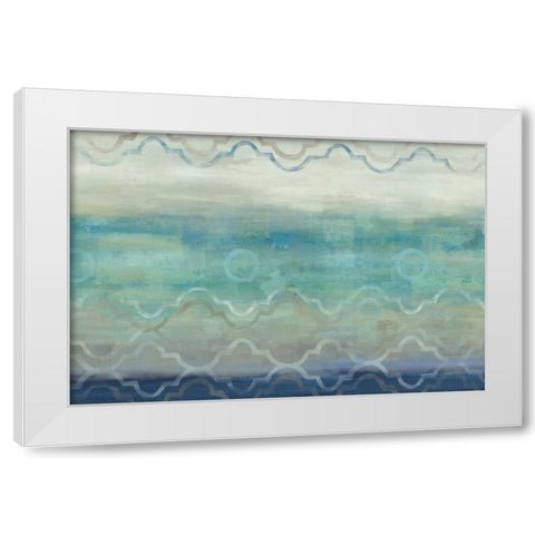Abstract Waves Blue-Gray Landscape White Modern Wood Framed Art Print by Coulter, Cynthia