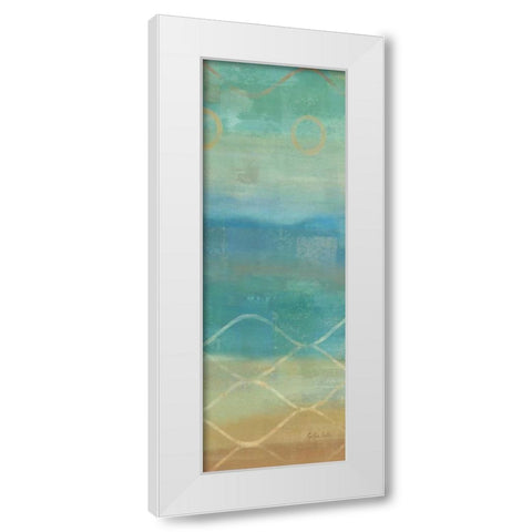 Abstract Waves Blue Panel II White Modern Wood Framed Art Print by Coulter, Cynthia