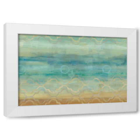 Abstract Waves Blue Landscape White Modern Wood Framed Art Print by Coulter, Cynthia