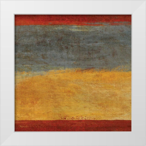 Abstract Stripe Square I White Modern Wood Framed Art Print by Studio Nova