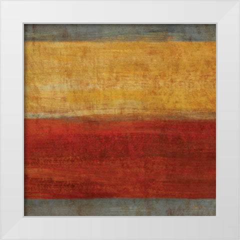 Abstract Stripe Square II White Modern Wood Framed Art Print by Studio Nova