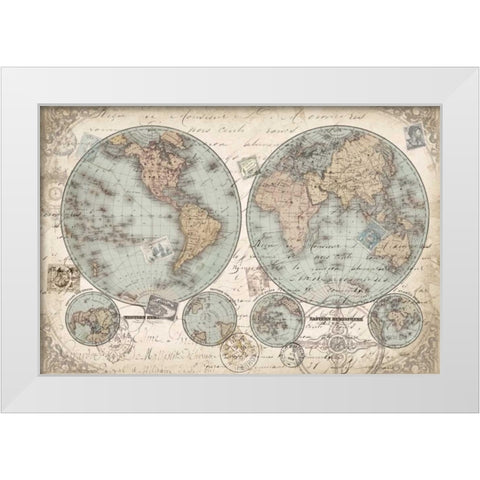 World Hemispheres landscape White Modern Wood Framed Art Print by Tre Sorelle Studios