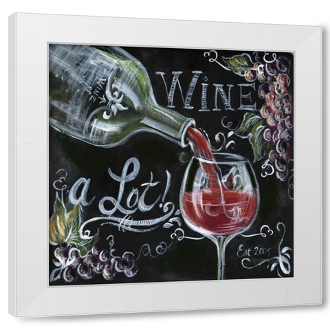 Chalkboard Wine I  White Modern Wood Framed Art Print by Tre Sorelle Studios