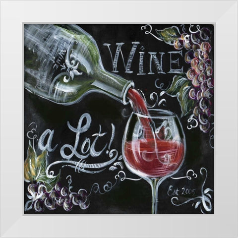 Chalkboard Wine I  White Modern Wood Framed Art Print by Tre Sorelle Studios