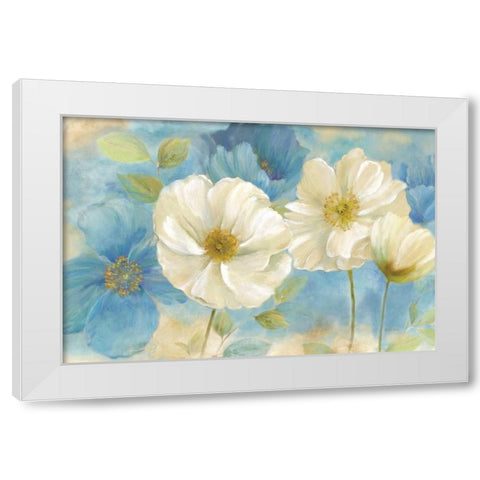 Watercolor Poppies Landscape  White Modern Wood Framed Art Print by Coulter, Cynthia