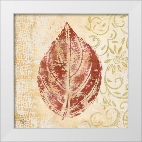 Leaf Scroll II  White Modern Wood Framed Art Print by Lyon, Rebecca