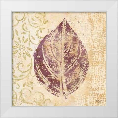 Leaf Scroll III  White Modern Wood Framed Art Print by Lyon, Rebecca