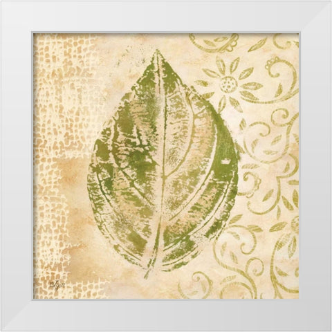 Leaf Scroll IV  White Modern Wood Framed Art Print by Lyon, Rebecca