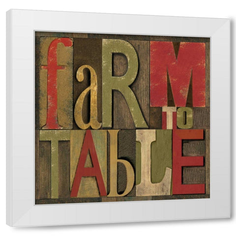 Printers Block Farm To Table I  White Modern Wood Framed Art Print by Reed, Tara